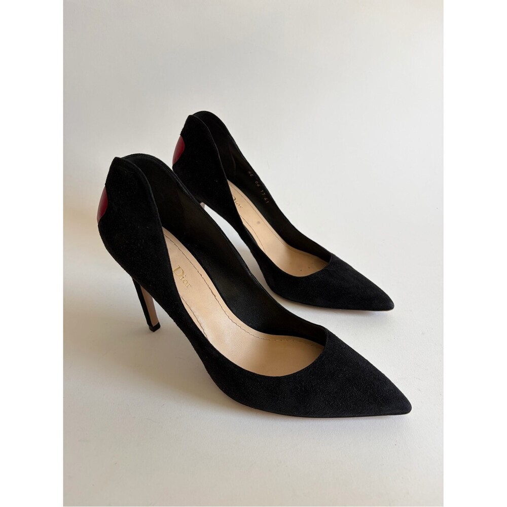 Dior Dioramour Black Suede Pointed-Toe Pumps - Picture 6 of 7